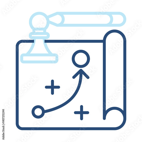 Plan Icon Two Color Outline Style. Vector Illustration For Graphic Design