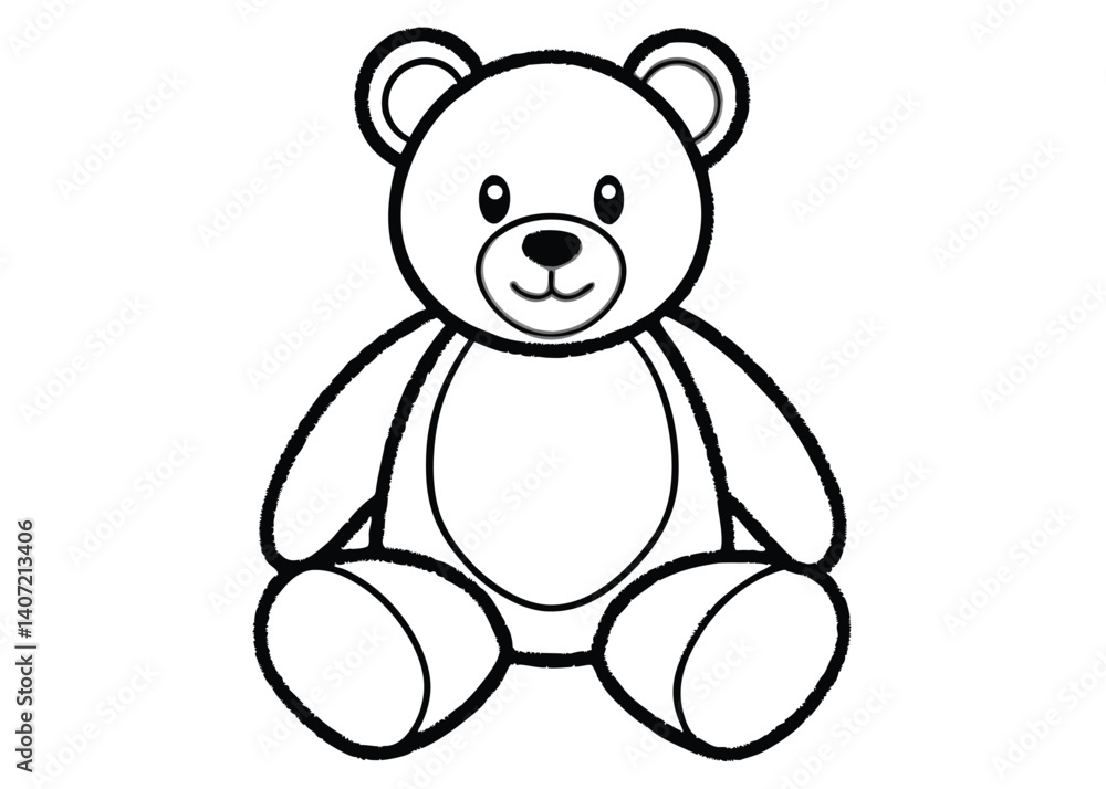 Teddy bear line art silhouette vector for childhood, toy, and warmth themes Teddy bear line art silhouette vector for childhood, toy, and warmth themes