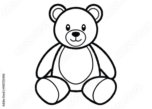 Teddy bear line art silhouette vector for childhood, toy, and warmth themes