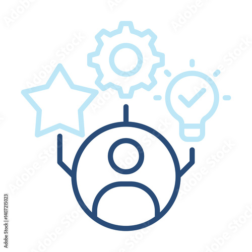 Skill Icon Two Color Outline Style. Vector Illustration For Graphic Design