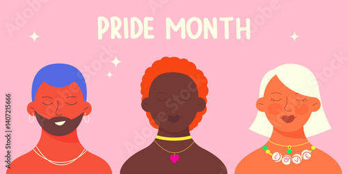 Pride Month. People of different nationalities and genders