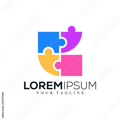 Abstract puzzle logo design