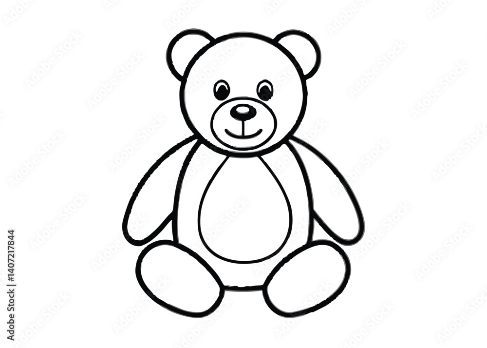Teddy bear line art silhouette vector for childhood, toy, and warmth themes Teddy bear line art silhouette vector for childhood, toy, and warmth themes