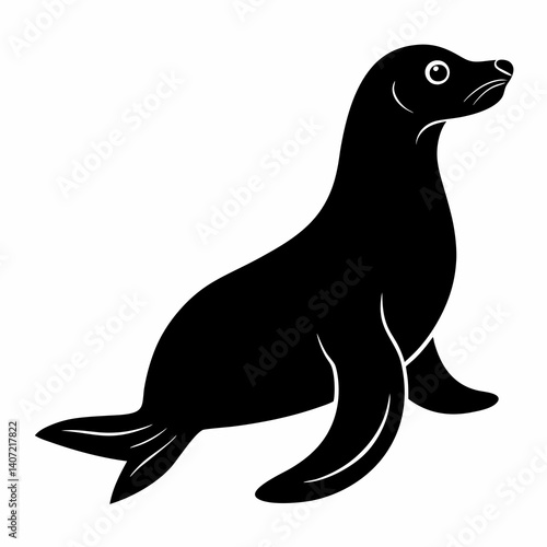 Minimalist Sea Lion Silhouette Vector