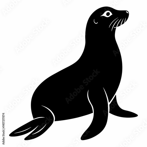 Minimalist Sea Lion Silhouette Vector