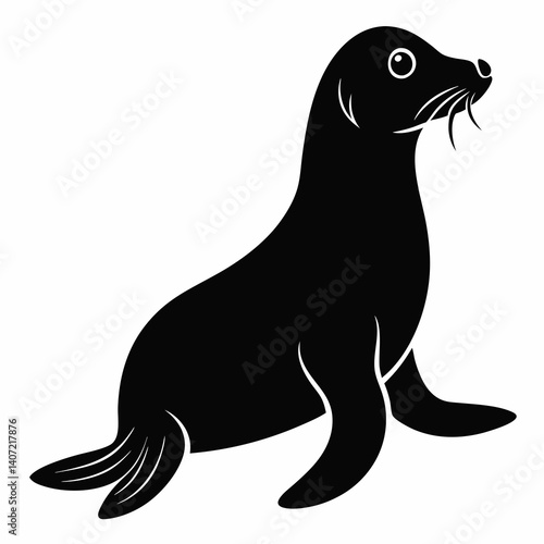Minimalist Sea Lion Silhouette Vector