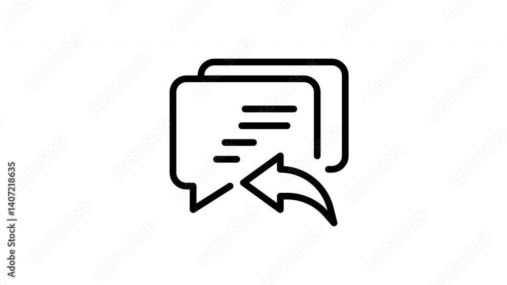 icon line motion graphic reply icon line motion graphic reply