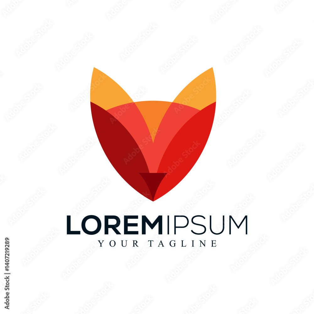 Obraz premium Abstract fox logo design