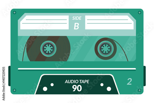 Vintage tape cassette. Retro mixtape, 1980s pop songs tapes and stereo music cassettes. 90s hifi disco dance audiocassette, analogue player record cassette. Isolated symbols vector