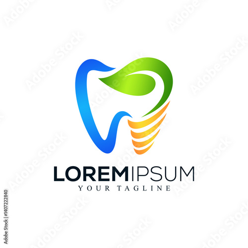 Abstract nature dental logo design
