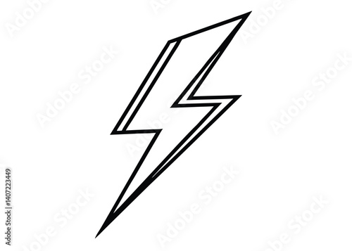 Free Download Thunderbolt line art silhouette vector for energy, power, and storm themes - GFXLoad