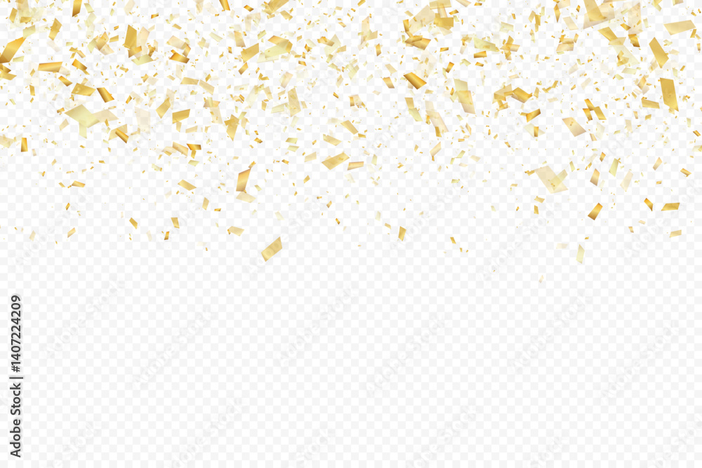 Glittering confetti on a transparent background. Gold confetti Glittering confetti on a transparent background. Gold confetti