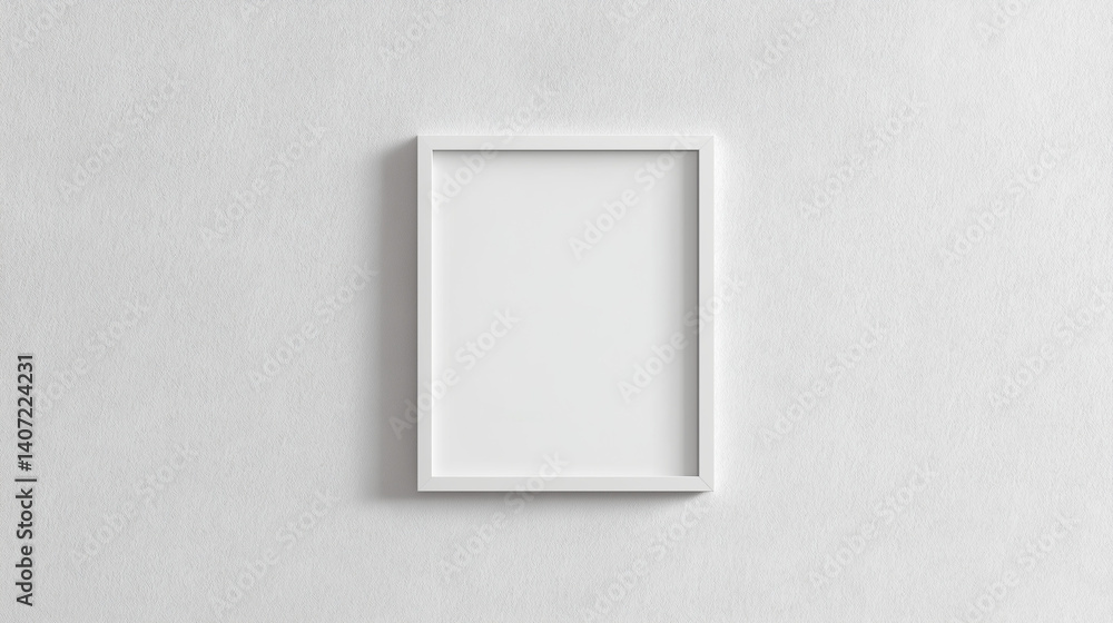 Minimal Vertical White Frame on Textured Wall Minimal Vertical White Frame on Textured Wall