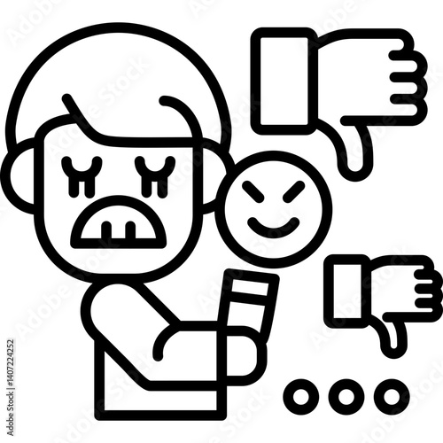 Cyberbullying Icon Vector Element