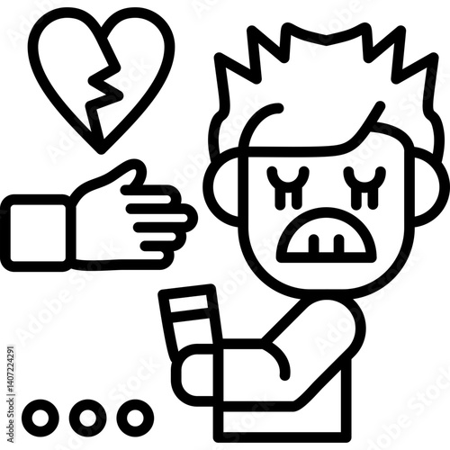 Cyberbullying Icon Vector Element
