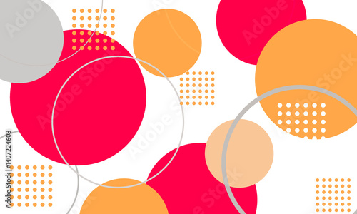 abstract red orange gray multi circles geometric shapes overlapping modern funny style abstract background