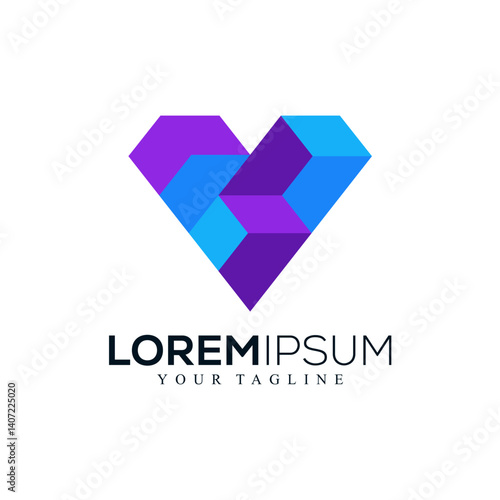 Abstract letter v logo design
