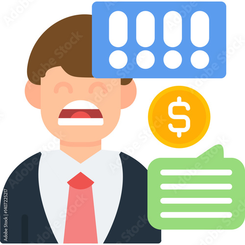 Intimidate Icon Vector Element