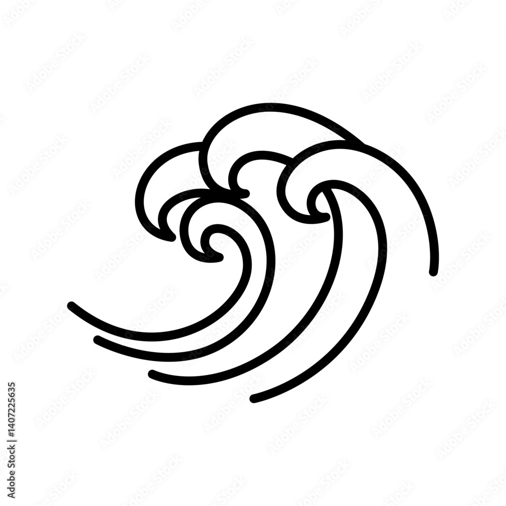 Marine port icon. Outline linear vector symbol. Linear style illustration with editable stroke isolated on white background