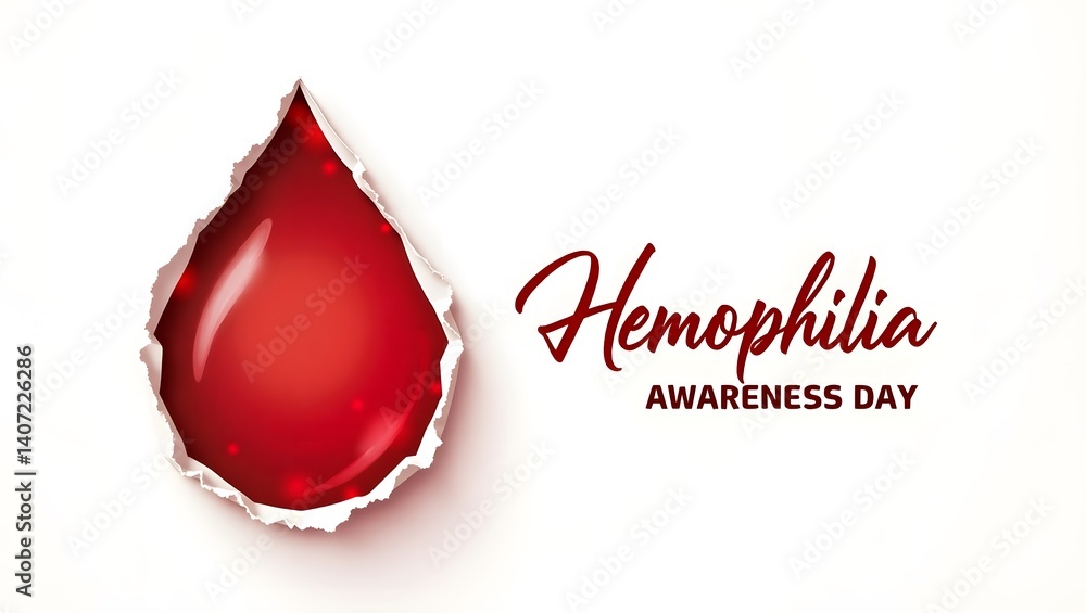 Obraz premium Hemophilia Awareness April 17 Vector with Artistic Layered Red Blood Drop