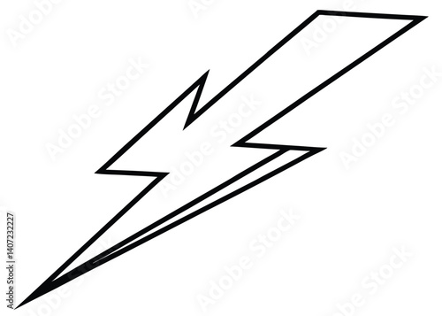 Free Download Thunderbolt line art silhouette vector for energy, power, and storm themes - GFXLoad