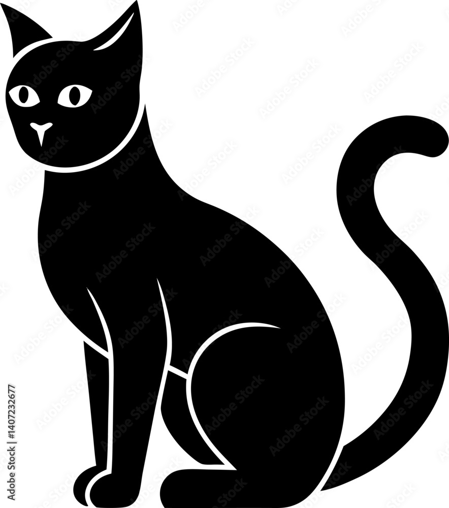 Obraz premium black cat vector