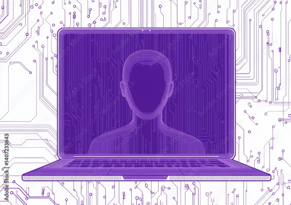 Fototapeta premium Computer programmers use laptops to code and develop software with digital technology, leveraging data science, global internet networks, data processing, cyber security systems, and cloud computing