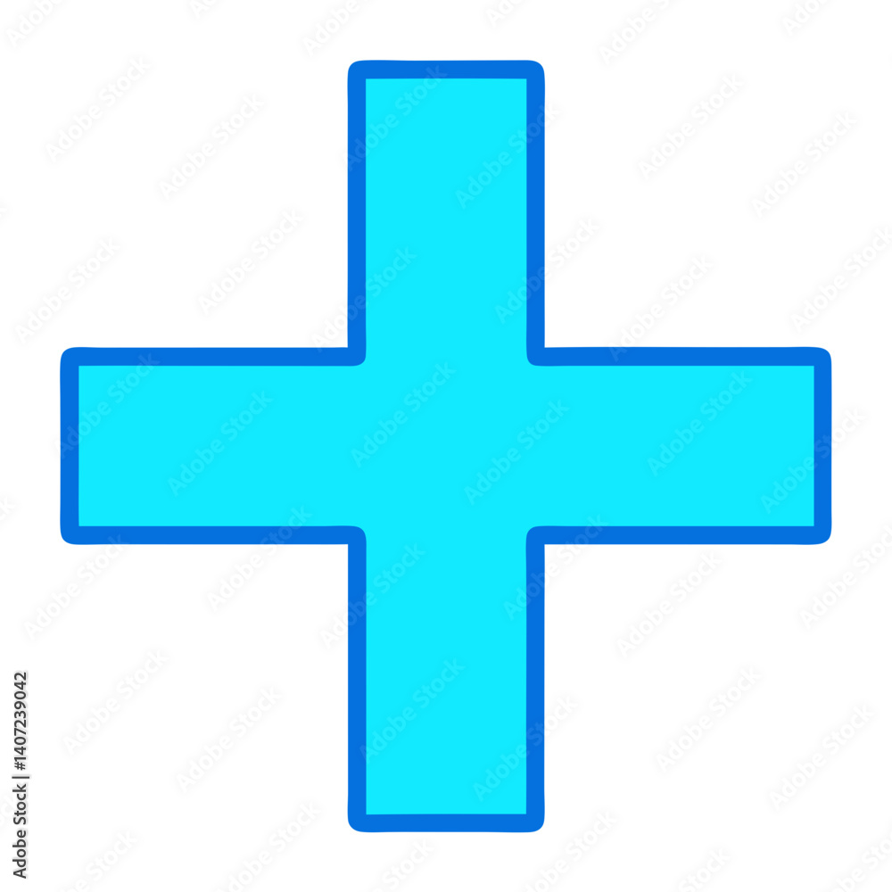 Obraz premium blue plus sign isolated