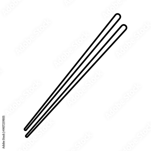 minimalist chopsticks icon with parallel alignment - flat icon for apps and websites
