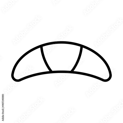 minimalist eclair or croissant icon with layered segments - flat icon for apps and websites
