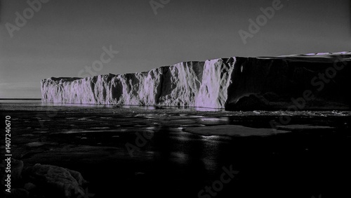 black and white seascape