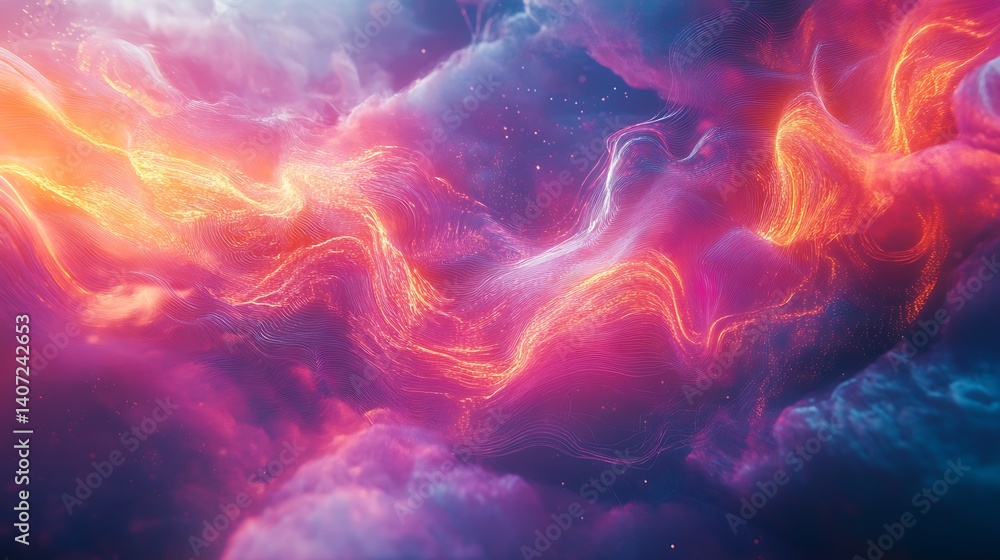 Quantum ai chip floating in a vibrant digital cloud of shifting neon energy waves Quantum ai chip floating in a vibrant digital cloud of shifting neon energy waves