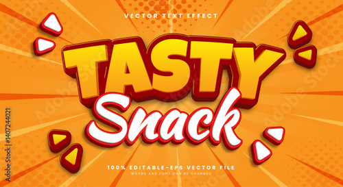 Tasty Snack 3D editable text effect template Suitable for Crunchy food theme