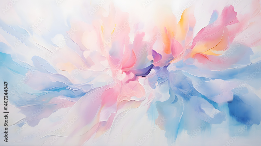 Obraz premium Color brush splash bouquet illustration background poster decoration painting
