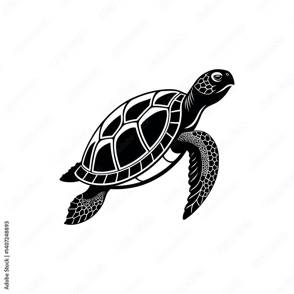 Obraz premium tortoise silhouette logo vector line art logo design