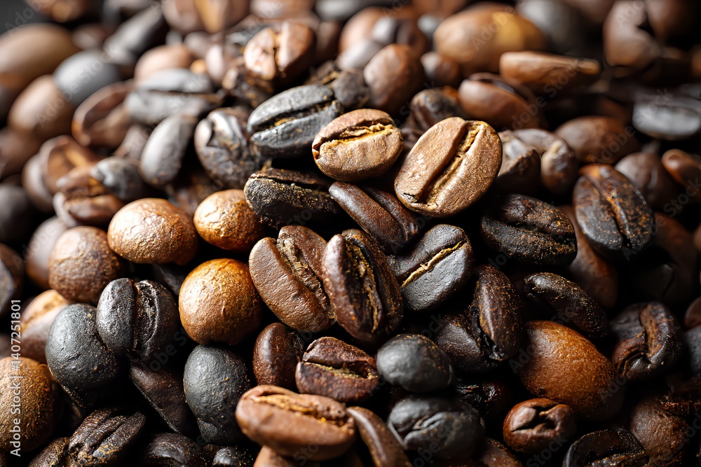 Aromatic Coffee Beans: An inviting composition of roasted coffee beans, showcasing textures, colors, and the rich essence of freshly brewed coffee. Aromatic Coffee Beans: An inviting composition of roasted coffee beans, showcasing textures, colors, and the rich essence of freshly brewed coffee.