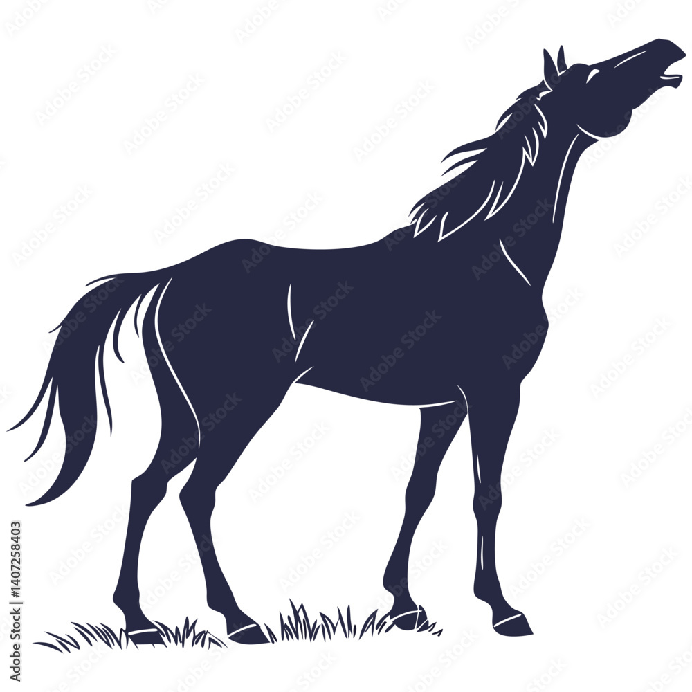Obraz premium silhouette horse image on white background