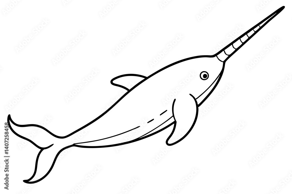 Obraz premium Modern Narwhal Vector
