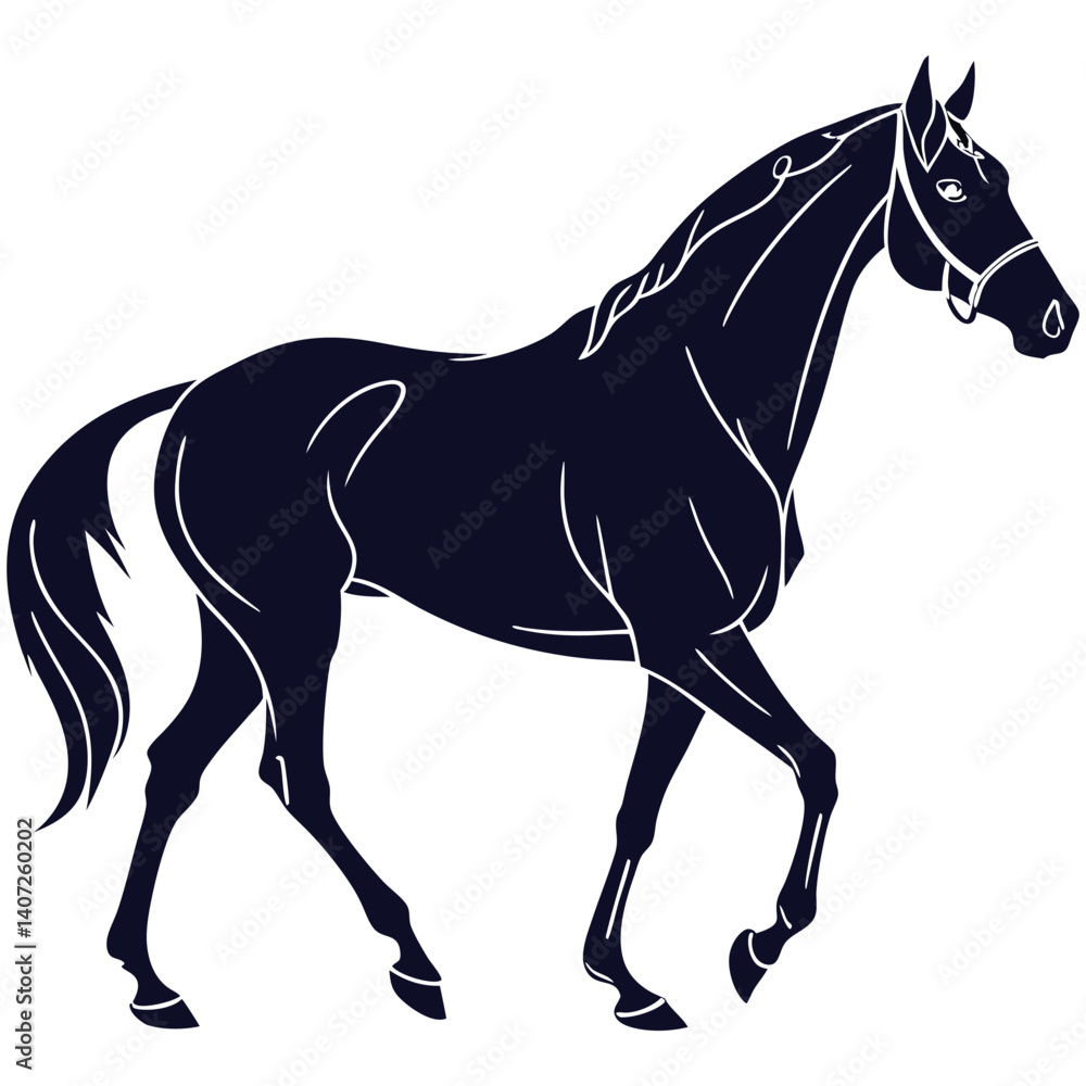 Obraz premium silhouette horse image on white background