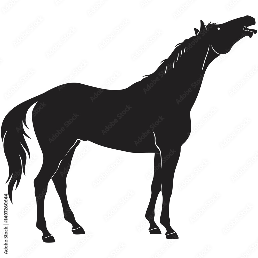 Fototapeta premium silhouette horse image on white background