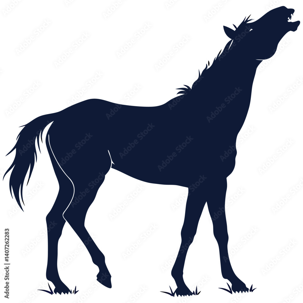 Obraz premium silhouette horse image on white background