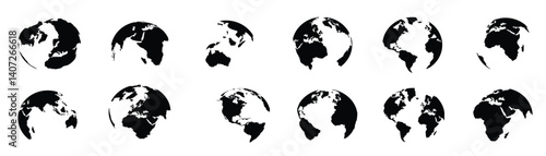 A collection of vector globes for artwork compositions and presentations