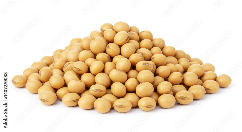 Pile of Dry Soybeans on White Background for Healthy Eating Concepts Pile of Dry Soybeans on White Background for Healthy Eating Concepts