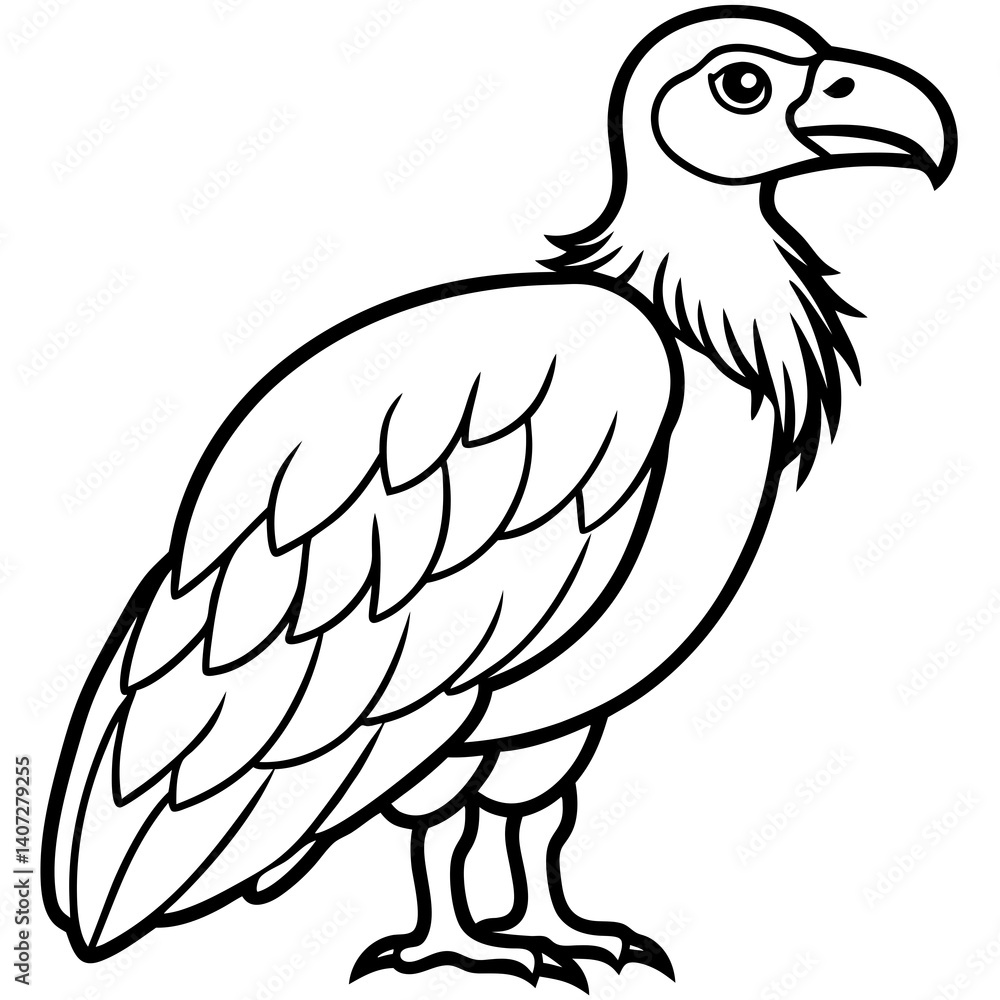 Obraz premium Minimalist Vulture Line Art Vector