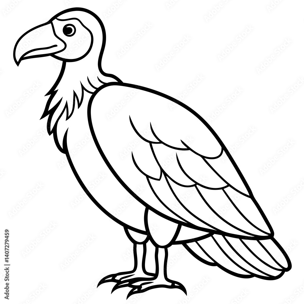 Fototapeta premium Minimalist Vulture Line Art Vector