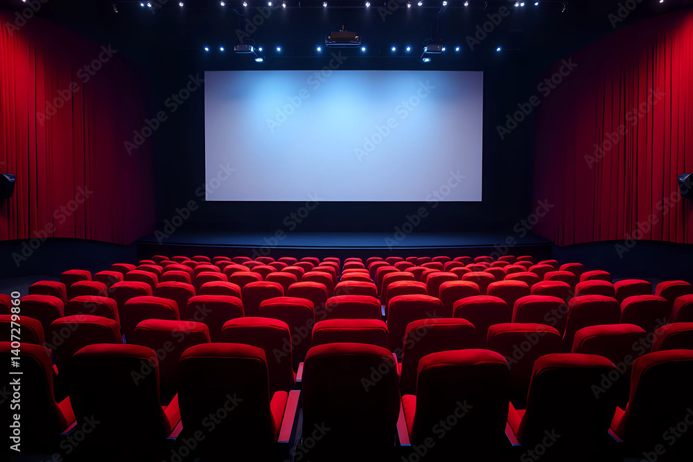 Obraz premium blank empty cinema theater space mockup. movie theater.