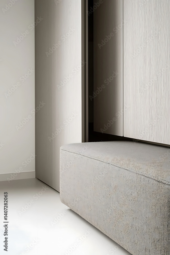 A bench is placed in front of a wall with a wooden texture A bench is placed in front of a wall with a wooden texture