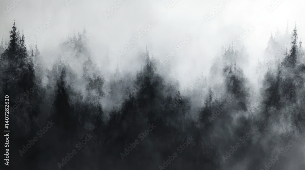 Obraz premium Misty forest scene