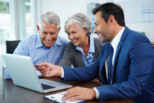 Financial Advisor Meeting with Senior Couple Planning for Retirement