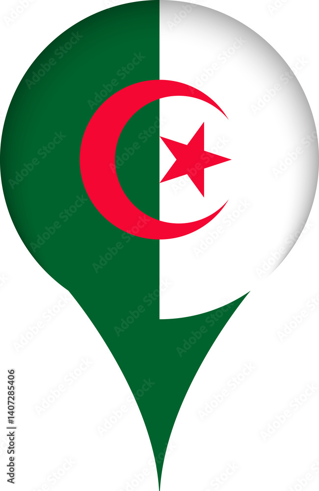 Algeria Flag Marker Icon Algeria Flag Marker Icon